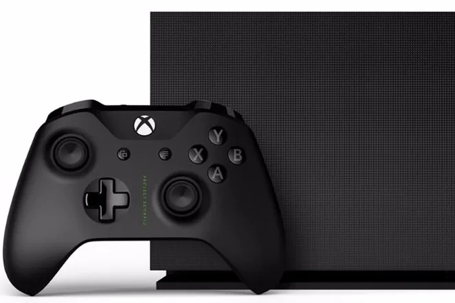 Regalfoto von Microsoft Xbox One X